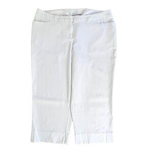Lane Bryant Women's White Stretch Capri Pants Size 20 Cropped Trousers VGUC